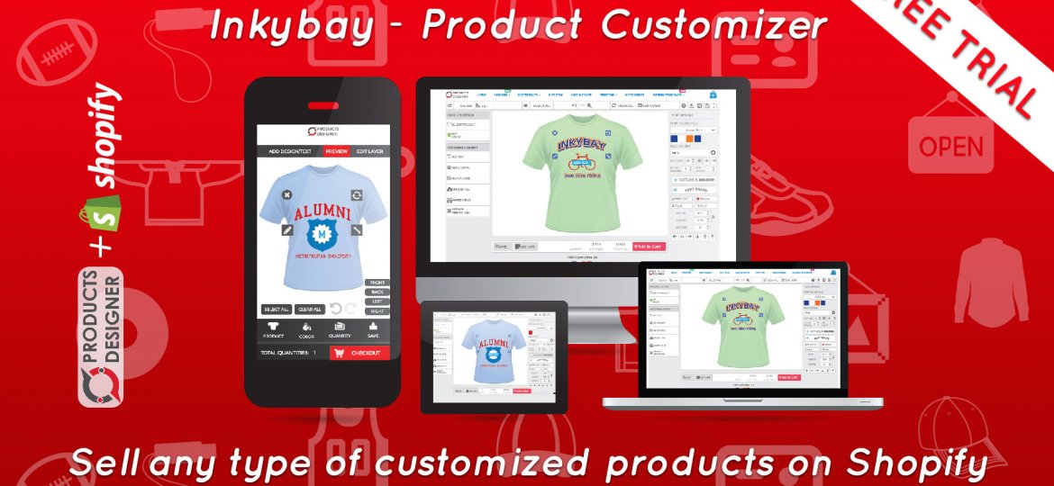 Product customization software for Shopify